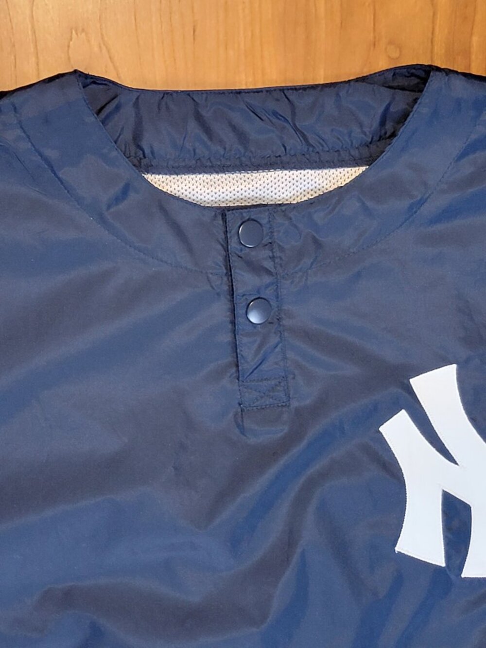 Vintage 90s MLB Navy New York Yankees Majestic Pullover Nylon Rain Jacket - M - Picture 8 of 13
